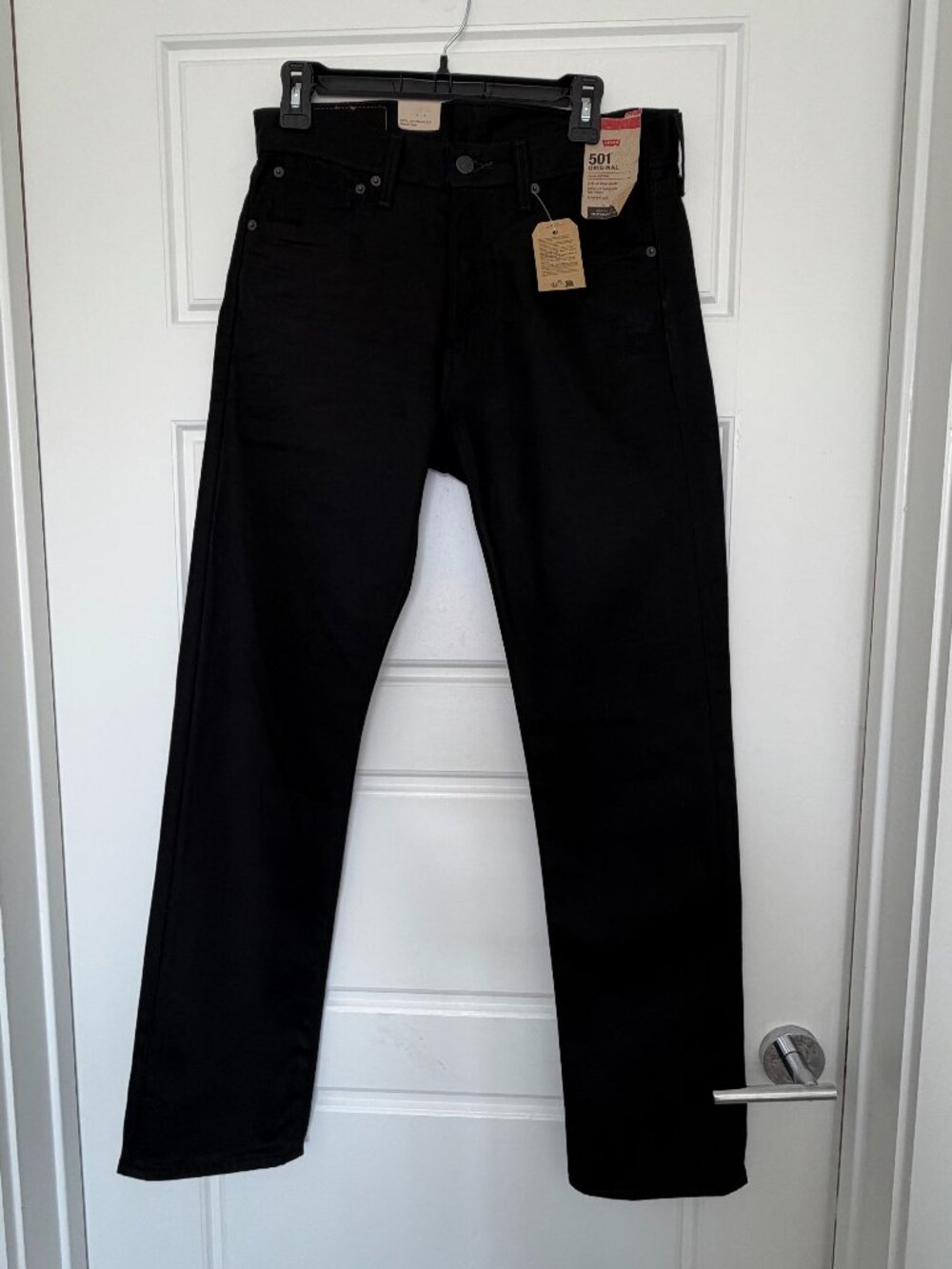 Levi's 501 Original Fit Mens Jeans 30x32 Black Denim Straight Leg Button Fly NWT
